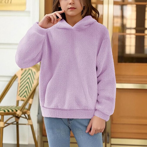 Κορίτσια με κουκούλα oversized μωβ μέγεθος 14-15 ετών 1