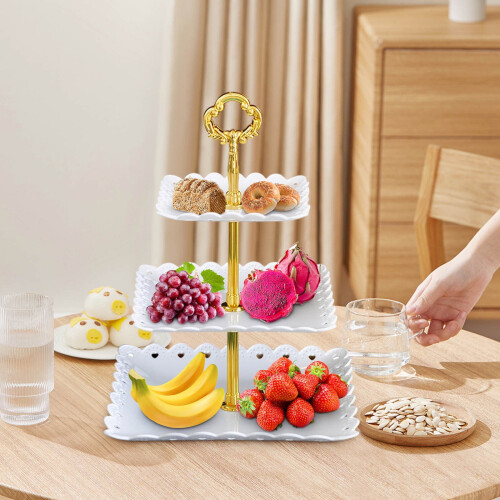 Tiered Serving Tray Cake Stand Rustic Multi-Use Display
