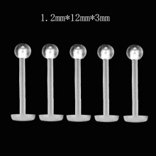 Clear Round Nose Lip Chin Ring Stud Bar 5 pcs