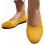 Γυναικεία φλατ παπούτσια εργασίας με slip-on, αναπνεύσιμο διχτυωτό ύφασμα, κίτρινο 2