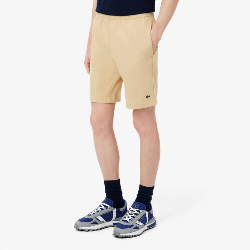 Lacoste (M, Light Beige) Lacoste Mens Fleece Shorts 1
