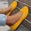 Γυναικεία φλατ παπούτσια εργασίας με slip-on, αναπνεύσιμο διχτυωτό ύφασμα, κίτρινο 8