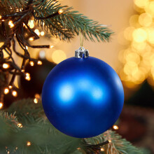Blue Christmas Ball Ornament Plastic 5.9 inch