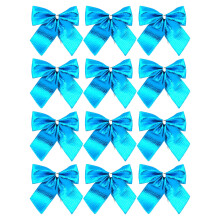 Christmas Mini Bows Ornaments Blue 12 pcs