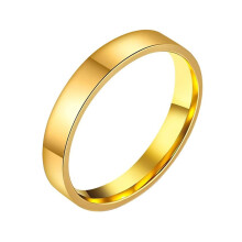 Stainless Steel Minimalist Ring Gold 4mm Size 12