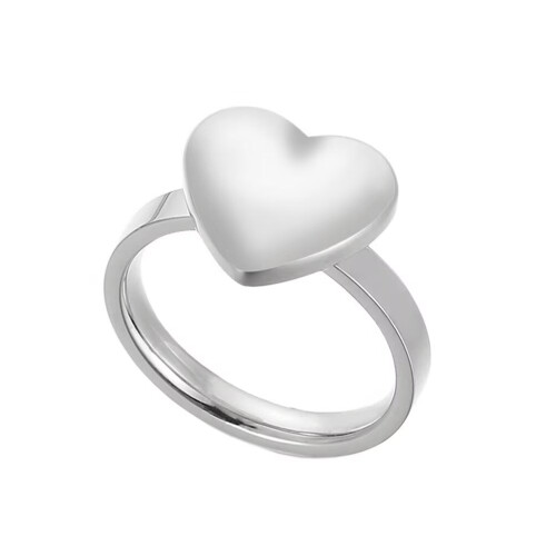 Women's Stainless Steel Heart Ring Silver Size 7