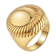 Women's Stainless Steel Chunky Gold Ring Size 6