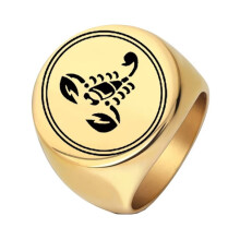 Men's Stainless Steel Scorpion Horoscope Ring Size 7
