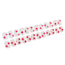 Valentine's Day Press-On Nails Short Square Heart Design