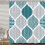 Bohemisk duschdraperi blågrön 180x180 cm geometrisk 3