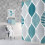 Bohemisk duschdraperi blågrön 180x180 cm geometrisk 4