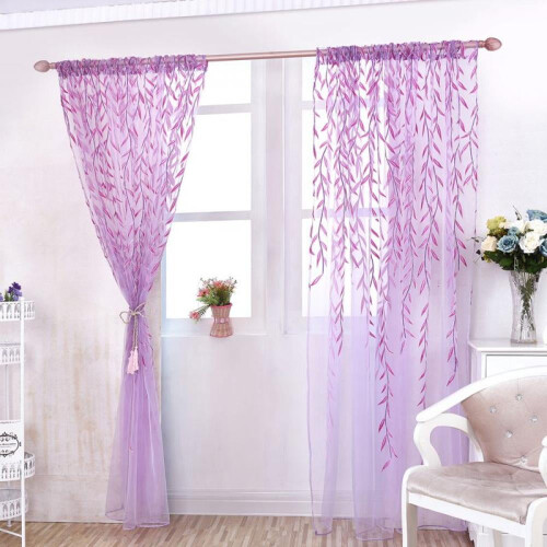 Voilegardin Blommönster 100x270cm 1