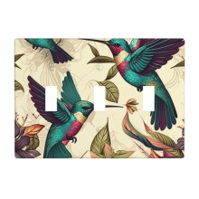 Hummingbird Art Vintage Light Switch Cover 3-Gang