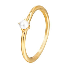 Women's Stainless Steel Pearl Ring Gold Size 7