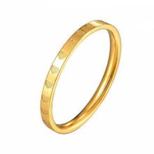 Women's Stainless Steel Heart Stacking Ring Gold Size 7