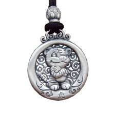 Men's Stainless Steel Tiger Zodiac Pendant Necklace