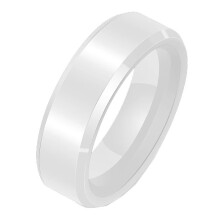 Women's Ceramic Wedding Band Ring White 6mm Size 7
