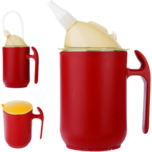 Leak Proof Drinking Cup with Two Lids and Handles 400ml