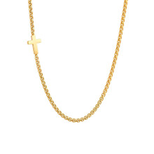 Stainless Steel Cross Necklace Gold Minimalist