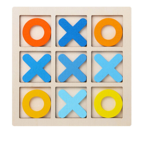 Ξύλινο σετ παιχνιδιών Tic Tac Toe Φορητό μίνι ταμπλό ταξιδιού 1