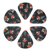 Guitar Pick Set Tree Mushroom Design 6 Pack 0.46mm