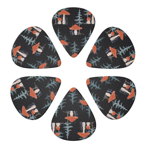 Guitar Pick Set Tree Mushroom Design 6 Pack 0.46mm
