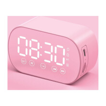 Quinlirra Bluetooth speaker alarm clock pink 3.3x1.5x2 in