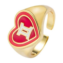 Women's Stainless Steel Gemini Heart Ring Adjustable