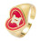 Women's Stainless Steel Gemini Heart Ring Adjustable 1