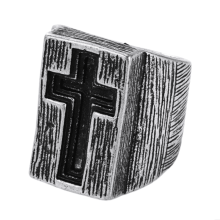 Stainless Steel Cross Ring Retro Hip Hop Punk Style Size 11