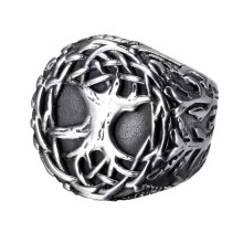 Men's Stainless Steel Tree of Life Signet Ring Size 12