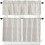 Beige Botanical Kitchen Curtains Set with Rod Pocket 24 inch 2