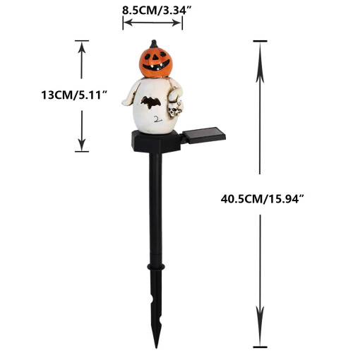 Halloween spøkelsesgresskarlykt solcellelys utendørs harpiks 2
