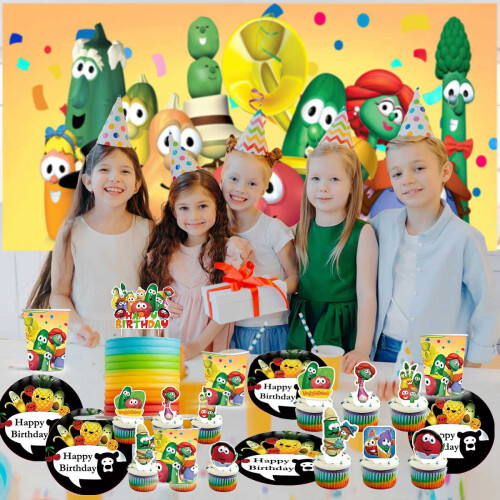 Διακοσμητικά για πάρτι VeggieTales σε σχήμα κηρήθρας, 6 τεμάχια 2