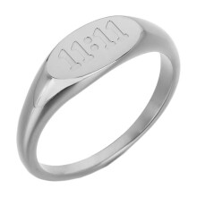Women's Stainless Steel Minimalist 11:11 Ring Silver Size 7