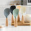 Cuillère en silicone avec manche en bois (1 pièce) 2