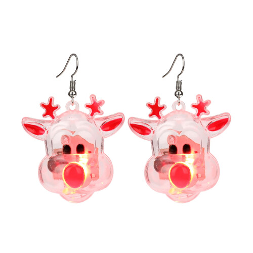 LED Christmas Tree Earrings Light-Up Bulb 1 Pair