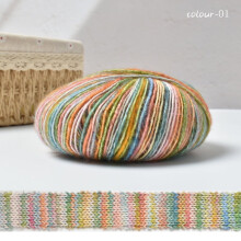Cotton Yarn Multicolor for Knitting Crocheting Crafts 100g
