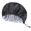 Satin PEVA Shower Cap Reusable Large Size Black 1