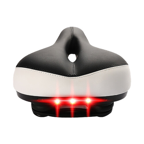 Bike Seat Cushion with Tail Light and Reflective Strips