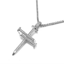 925 Sterling Silver Cross Pendant Necklace Unisex 18 Inch
