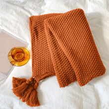 Sofa Blanket Knitted Soft Warm Wind Fringe 1pc