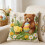Housse de coussin brodée lapin de Pâques 45 x 45 cm 2