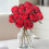Bouquet decorativo di rose artificiali blu, rosa e viola 6