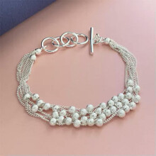 925 Silver Charm Bracelet Bangle 75 Style-43#
