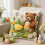 Housse de coussin brodée lapin de Pâques 45 x 45 cm 5