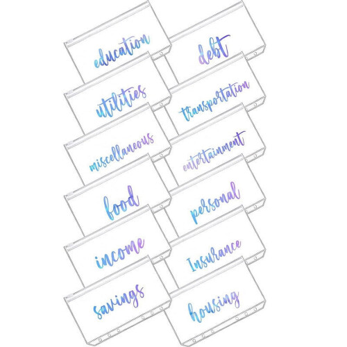 Clear PVC Zipper Bags for Documents 12-Pack