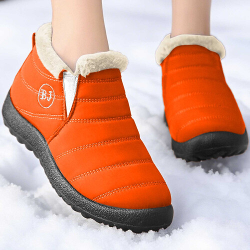 Men's Winter Snow Boots Orange Size 6 1