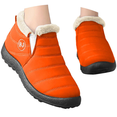 Men's Winter Snow Boots Orange Size 6 2