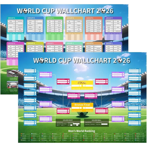 World Cup 2026 Match Schedule Poster A1 23.6x33 in 2-Pack